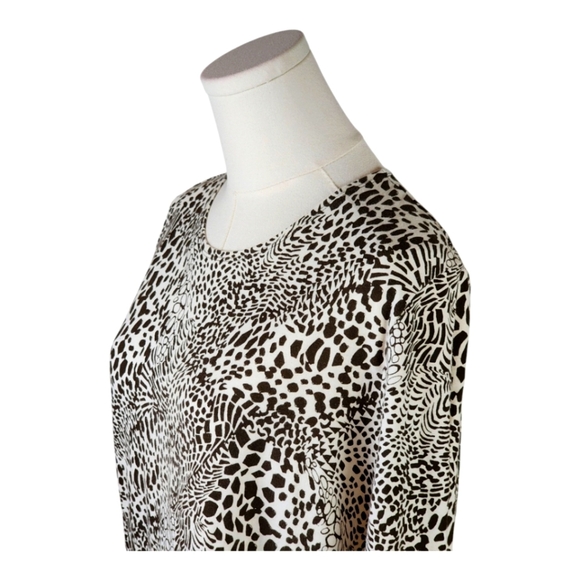 SET OF 2 Kim Rogers Animal Print Long Sleeve Tops XL – Zebra & Abstract Duo - Picture 2 of 11